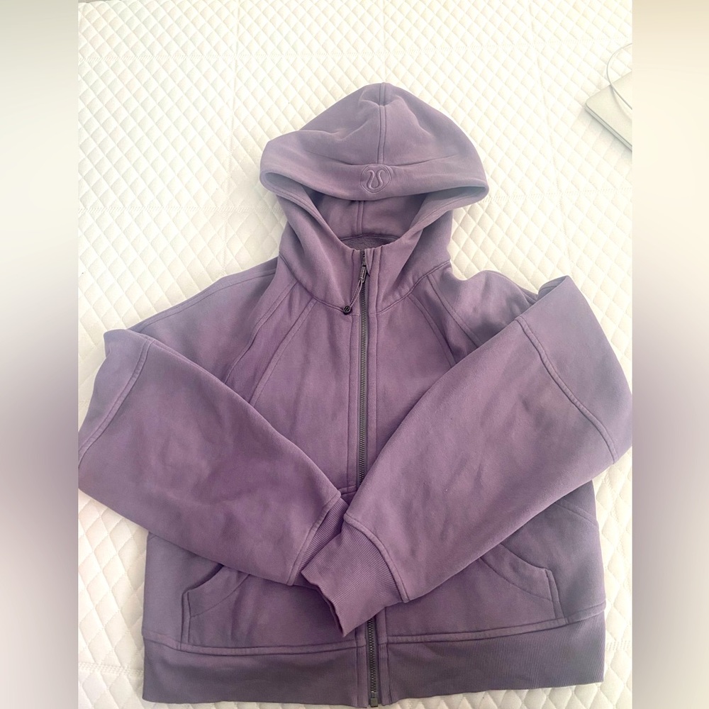 Lululemon Oversized Full Zip Cropped Scuba in Dusky Lavender